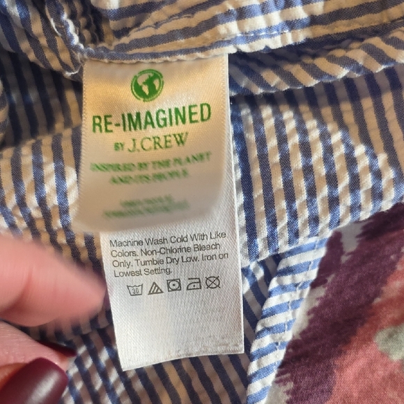 J. Crew Blue and White Striped Button-Down Shirt - Picture 4 of 6